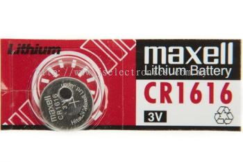 MAXELL, 3VOLTS LITHIUM CELL BATTERY, SIZE CR1616 