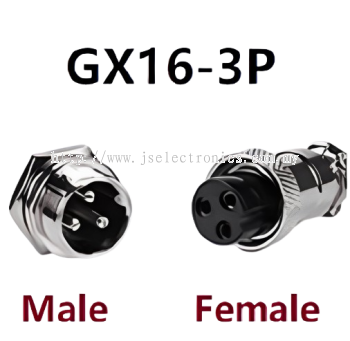 AVIATION INLINE PLUG MALE & FEMALE WIRE PANEL METAL CONNECTOR 16MM 3 PIN