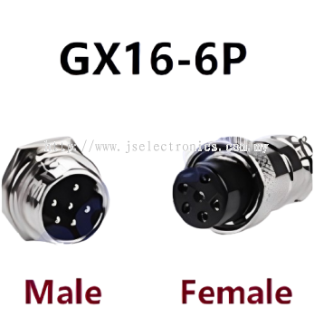 AVIATION INLINE PLUG MALE & FEMALE WIRE PANEL METAL CONNECTOR 16MM 6 PIN