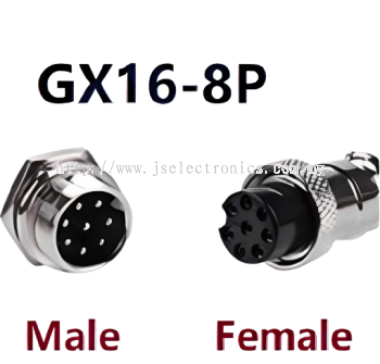 AVIATION INLINE PLUG MALE & FEMALE WIRE PANEL METAL CONNECTOR 16MM 8 PIN