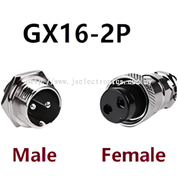 AVIATION INLINE PLUG MALE & FEMALE WIRE PANEL METAL CONNECTOR 16MM 2 PIN