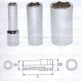 1/2" DR.CHROME DEEP SOCKET (6pt)