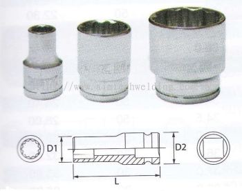 1/2" DR.CHROME SOCKET (12PT)