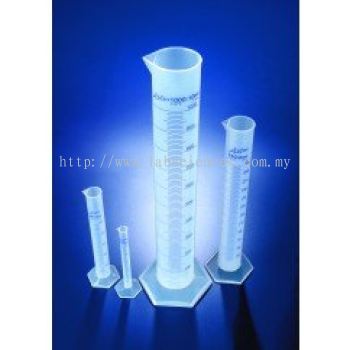 Azlon Measuring cylinder, Class B, printed graduations, polypropylene