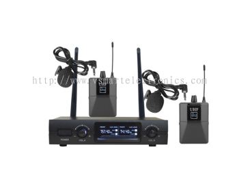 Q-AUDIO SV-322B PROFESSIONAL WIRELESS MICROPHONE SYSTEM WITH 2 CLIP SETS