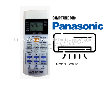 C3298 REPLACEMENT AIRCOND REMOTE CONTROL SUITABLE FOR PANASONIC AIR-CONTIONER AIRCOND REMOTE CONTROL