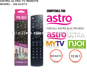 ULTRA BOX + TV ASTRO 15 IN 1 REMOTE CONTROL