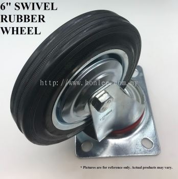 SWIVEL RUBBER WHEEL 6" 