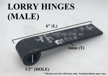 LORRY HINGES (MALE) [6mm(T) X 6"(L) X 1/2"(HOLE)]