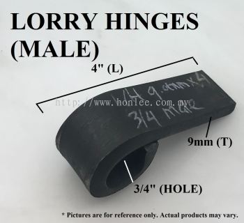 LORRY HINGES (MALE) [9mm(T) X 4"(L) X 3/4"(HOLE)]