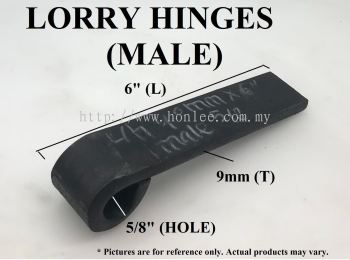 LORRY HINGES (MALE) [9mm(T) X 6"(L) X 5/8"(HOLE)]