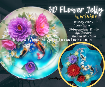 3D Jelly Cake with Flower and Koi fish