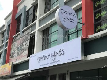 Qasaa Hjabs 3D lightbox lettering at shah alam