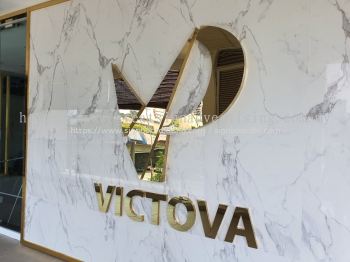 victova stainless steel gold mirror 3d box up lettering and logo signage signboard at puchong kuala lumpur