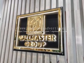 wallmaster group indoor stainless steel box up 3d led backlit lettering logo signage signboard at shah alam