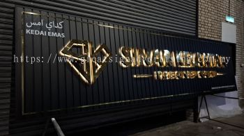 Stainless Steel Gold 3D LED Backlit Signage