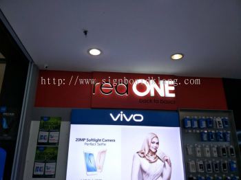 Red One Network sdn bhd Acrylic 3d Led signage at the Mines Shopping Mall