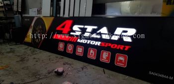 4 Star Motor Sport 3D LED Conceal Box up signboard in klang sentosa 
