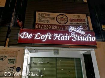 De Loft Hair Studio 3D LED channel box up lettering signage at setia alam