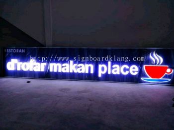 D' rofar makan place 3D led acrylic box up lettering signage
