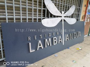 Lambaan Dua Park stainless steel 3d box up lettering signage at Kajang Kuala Lumpur / signboard design