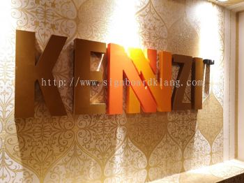 Kennzi pvc cut out 3D box up lettering indoor signage at johor baru JB