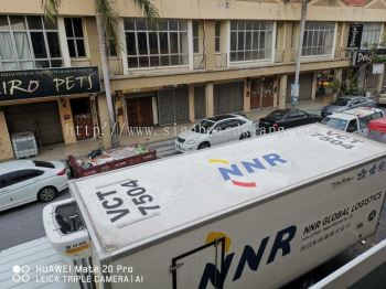 NNR global logistics truck lorry inkjet uv sticker full warping at klang 