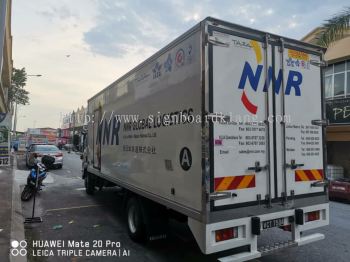 NNR global logistics truck lorry inkjet uv sticker full warping at klang 