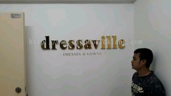 Dressaville Dresses & Gowns Stainless steel Gold coating 3D box up lettering indoor classic signage at kuchai lama oug puchong Kuala Lumpur