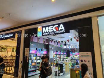 mega Mobile accessories 3D LED conceal box up lettering indoor LED signage at seventeen mall damansara Petaling jaya Kuala Lumpur 