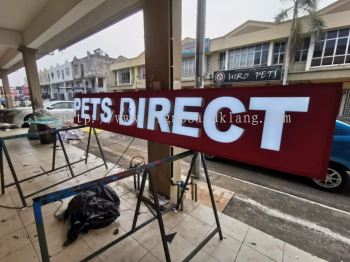 Pets direct 3D LED channel box up lettering signage at subang mydin 