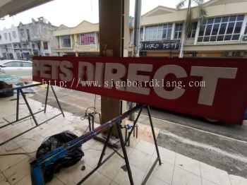 Pets direct 3D LED channel box up lettering signage at subang mydin 