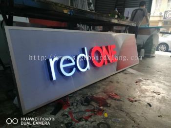 Red one 3D led channel box up lettering signage at giant kampung jawa klang