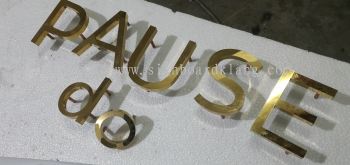 Pause studio stainless steel Gold 3D lettering signage at setia alam