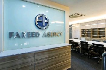 fareed agency stainless steel box up lettering indoor without light signage signboard at klang kuala lumpur