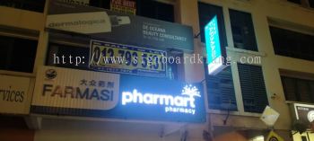 farmasi aluminium trism ceiling base 3d led frontlit lettering signage signboard at klang kuala lumpur shah alam puchong kepong damansara
