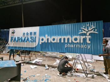 farmasi aluminium trism ceiling base 3d led frontlit lettering signage signboard at klang kuala lumpur shah alam puchong kepong damansara
