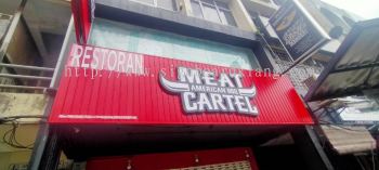 meat cartel aluminium trism casing 3d led frontlit lettering and logo signage signboard at kepong damansara subang bangsar shah alam klang 