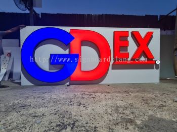 gdex 3d box up led frontlit conceal lettering logo signage signboard at kepong subang jaya batu caves klang selangor 