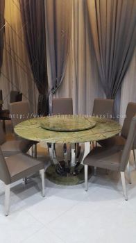 Dining Room Marble Table - Light Marble