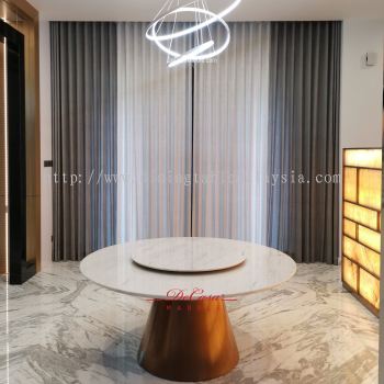 Majestic Round Marble Dining Table | Sivec White | Dia6ft 10 seaters