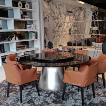 Luxury Black Marble Table | Black Marquina | 10 Seaters