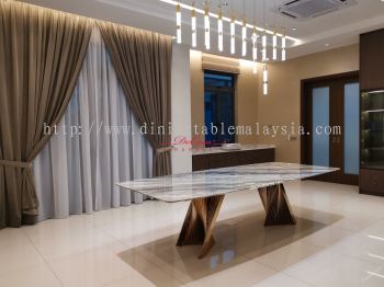 Luxury Italian Marble Dining Table | Arabescato Orobico | 10 Seaters