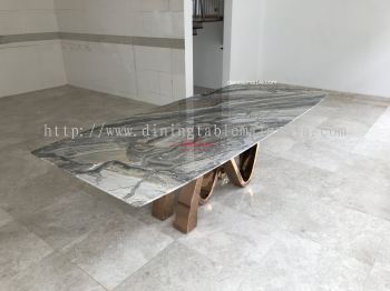 Luxury Italian Marble Dining Table | Arabescato Orobico |8-10 Seaters