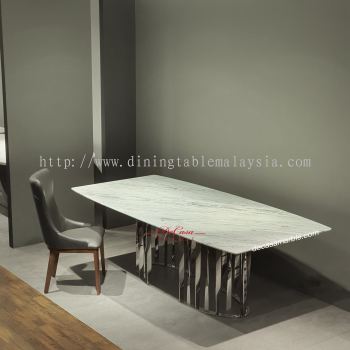 Luxury White Marble Dining Table | Statuario | 8-10 Seaters