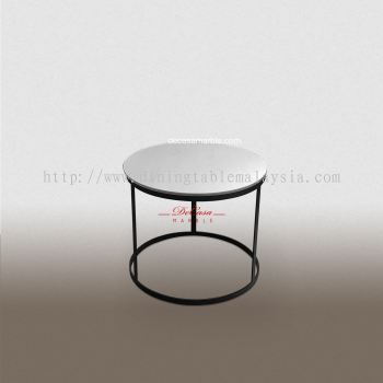 Sivec White (non-coat) | Round Marble Side Table | Cash & Carry | RM899