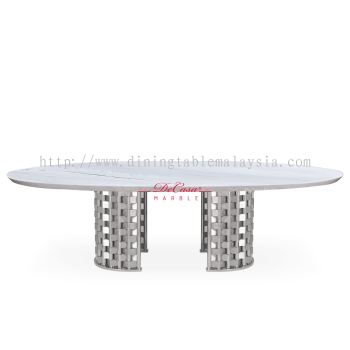 Bertrand-E | Oval Marble Dining Table