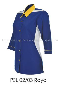 PSL 02 03 Royal Blue Ladies Corporate Shirt