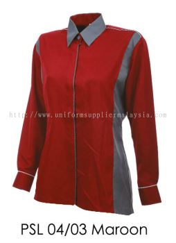 PSL 04 03 Maroon Ladies Corporate Shirt