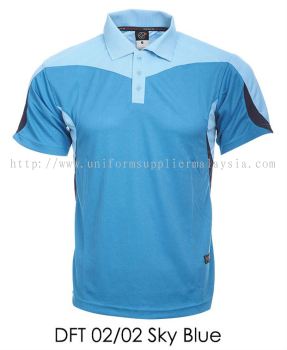 DFT 02 02 Sky Blue Collar T Shirt